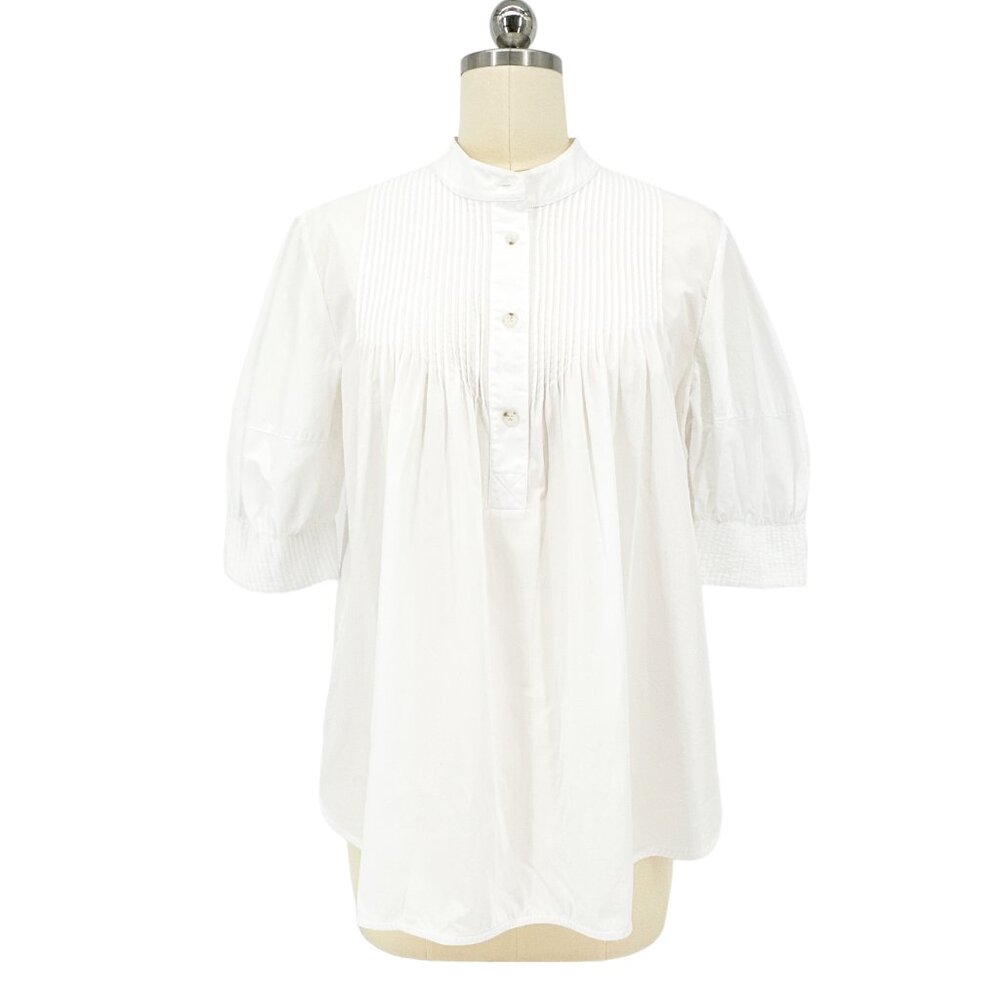 Lee Mathews White Pintuck Popover Blouse - Picture 4 of 12